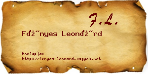 Fényes Leonárd névjegykártya